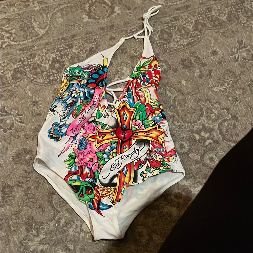 Ed Hardy Colorful One-Piece Swimsuit